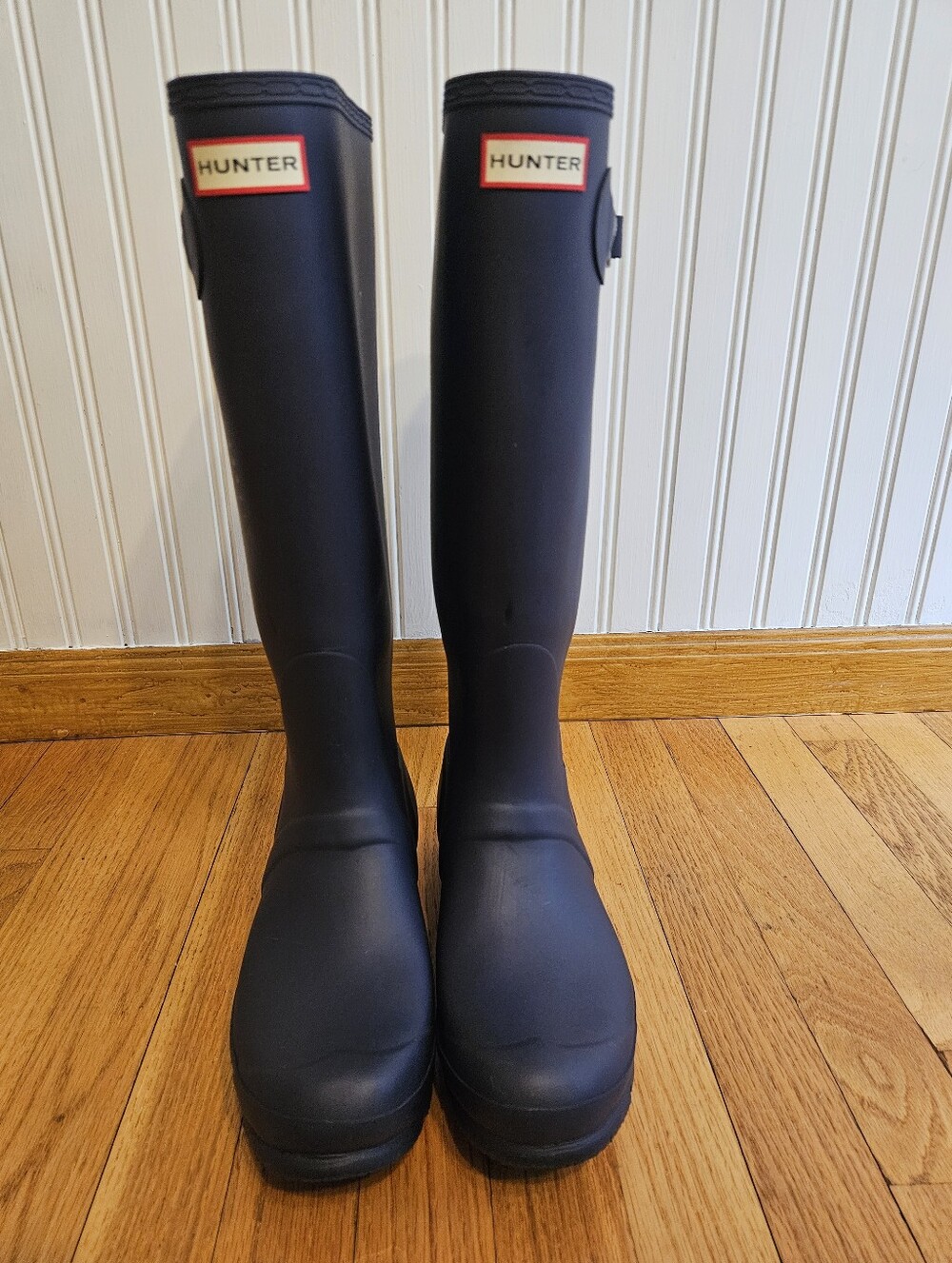 Hunter Tall Rain Boots Navy Womens Size 10, Excellent Condition, Worn 2x